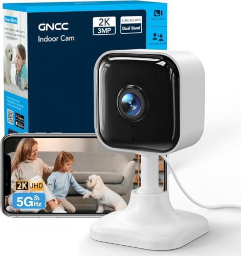 GNCC 2K Indoor Security Camera for Home Wireless, Pet Camera 2.4g/5g WiFi