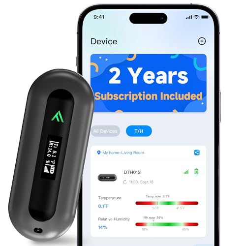 ALAZUR Cellular Temperature Monitor for RV Pet Safety – 4G Remote Temperature, Humidity & Power Outage Monitor for Vacation Home & Server Room | App Controlled | No WiFi | 2 Year Subscription Included