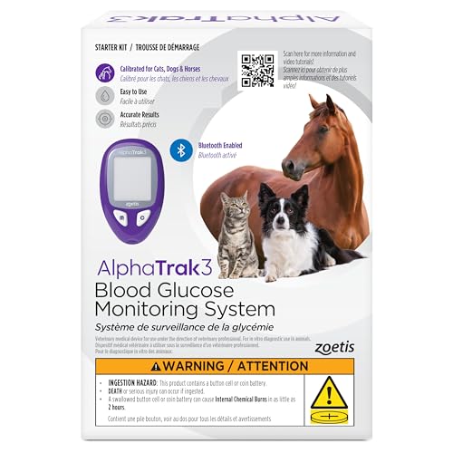 AlphaTrak3 Blood Glucose Monitoring Kit for Diabetic Dogs, Cats & Horses