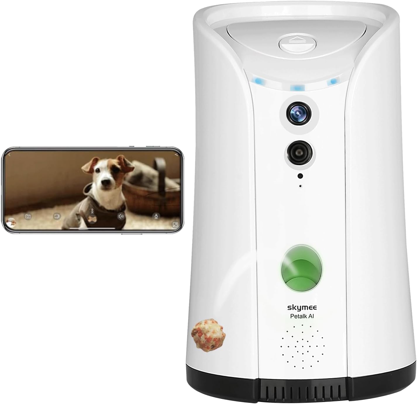 SKYMEE Dog Camera Treat Dispenser,WiFi Full HD Pet Camera with Two-Way Audio and Night Vision,Compatible with Alexa (2.4G ...