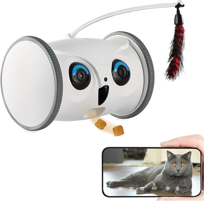Owl Robot,Pet Camera Treat Dispenser Interactive Toy for Dogs Cats wit — Build quality and design details up close