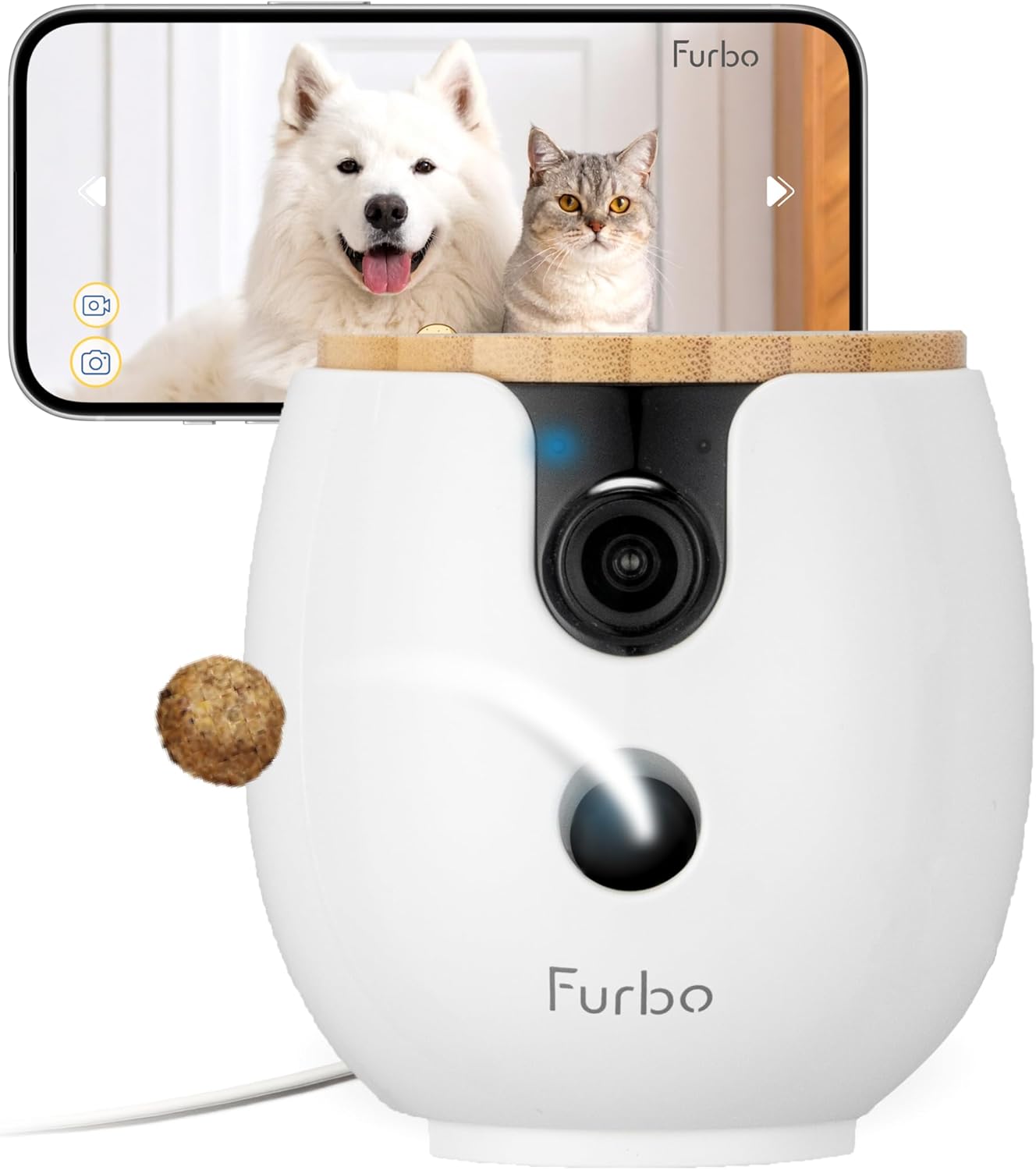 Furbo Mini 360° [New] 2K QHD Pet Camera: Dog & Cat Rotating Treat Dispenser w/Phone App, Smart Indoor Cam with 2-Way Speak...