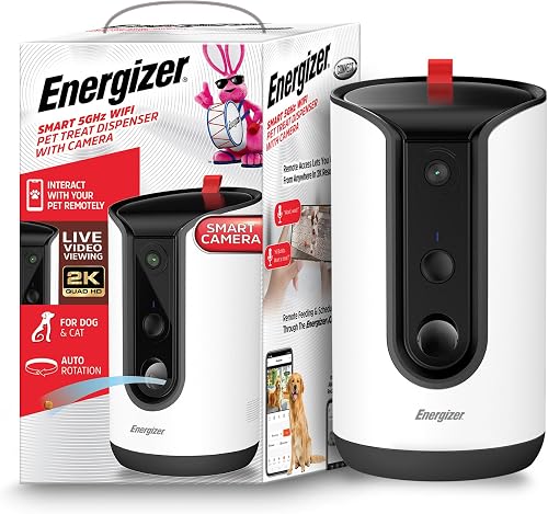 Energizer Smart Pet Treater with 2K Video Camera, 2-Way Audio, Night V — Our recommended configuration for best results